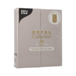 Product foto van 50 Servetten "ROYAL Collection" 40 cm x 30 cm grijs met bestekvouw