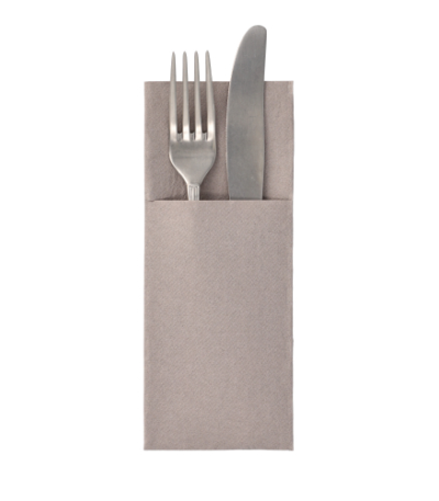 Product foto van 50 Servetten "ROYAL Collection" 40 cm x 30 cm grijs met bestekvouw