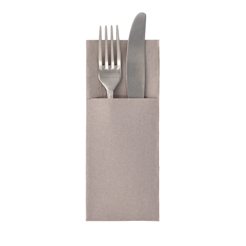 Product foto van 50 Servetten "ROYAL Collection" 40 cm x 30 cm grijs met bestekvouw