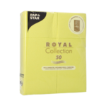 Product foto van 50 Servetten "ROYAL Collection" 40 cm x 30 cm lime met bestekvouw