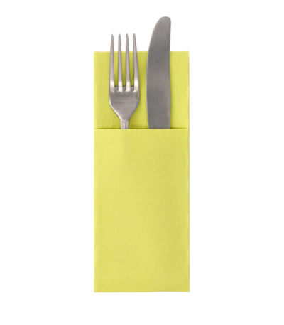 Product foto van 50 Servetten "ROYAL Collection" 40 cm x 30 cm lime met bestekvouw