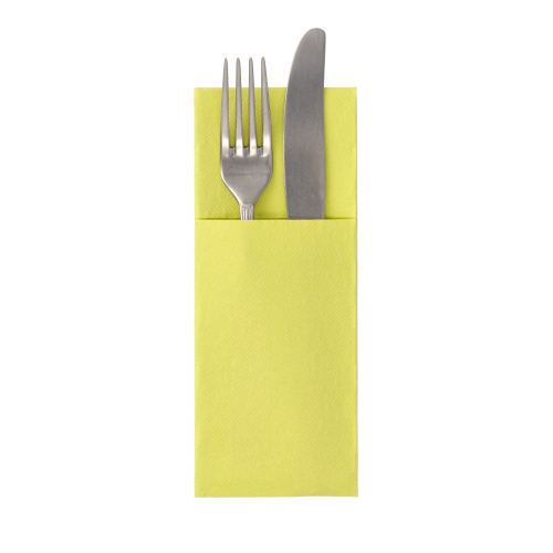 Product foto van 50 Servetten "ROYAL Collection" 40 cm x 30 cm lime met bestekvouw
