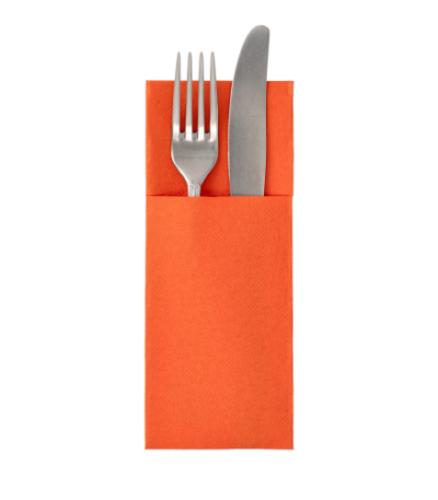 Product foto van 50 Servetten "ROYAL Collection" 40 cm x 30 cm nectarine met bestekvouw
