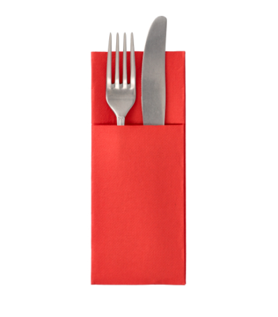Product foto van 50 Servetten "ROYAL Collection" 40 cm x 30 cm rood met bestekvouw