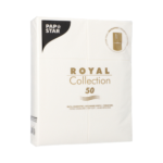 Product foto van 50 Servetten "ROYAL Collection" 40 cm x 30 cm wit met bestekvouw