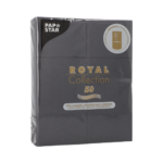 Product foto van 50 Servetten "ROYAL Collection" 40 cm x 30 cm zwart met bestekvouw