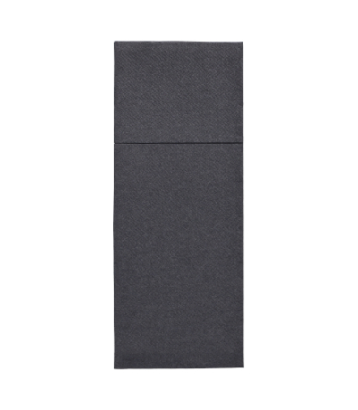 Product foto van 50 Servetten "ROYAL Collection" 40 cm x 30 cm zwart met bestekvouw