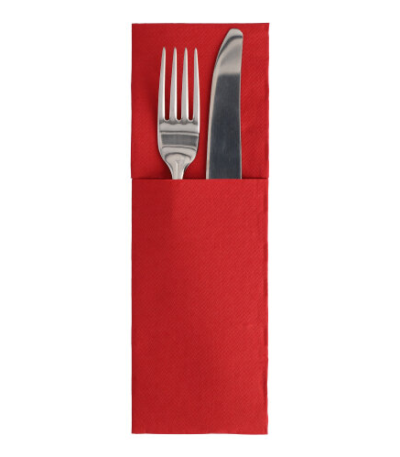 Product foto van 50 Servetten "ROYAL Collection" 48 cm x 30 cm bordeaux met bestekvouw