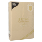 Product foto van 50 Servetten "ROYAL Collection" 48 cm x 30 cm zand met bestekvouw