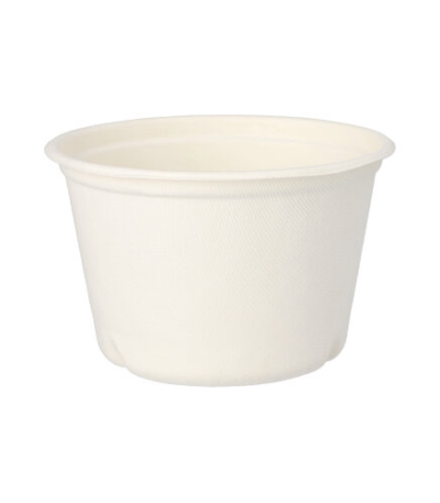 Product foto van 50 Soepkommen van suikerriet "pure" 600 ml Ø 14 cm · 9 cm wit