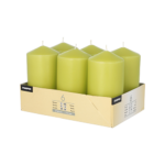 Product foto van 6 Stompkaarsen Ø 60 mm · 115 mm kiwi
