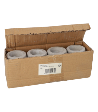 Product foto van Kandelaar Beton Ø 6 cm · 8 cm grijs voor waxinelichtjes en dinerkaarsen