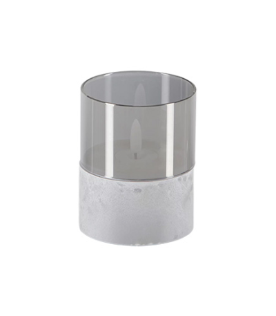 Product foto van LED-kaars Ø 8 cm · 10 cm grijs "Gracia" klein
