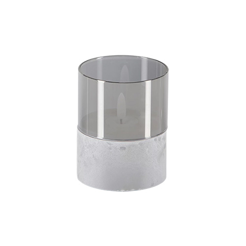 LED-kaars Ø 8 cm · 10 cm grijs "Gracia" klein Product foto van LED-kaars Ø 8 cm · 10 cm grijs "Gracia" klein