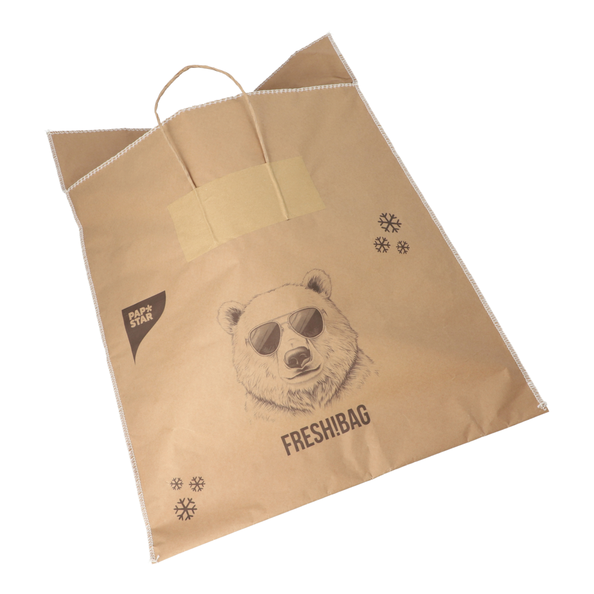 Product foto van Tiefkühltragetaschen Papier (kraft) 52 cm x 50 cm bruin Maat: L