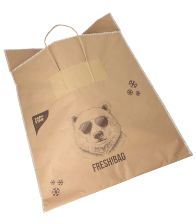Product foto van Tiefkühltragetaschen Papier (kraft) 52 cm x 50 cm bruin Maat: L