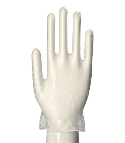 Product foto van 100 "Medi-Inn PS" Handschoenen Vinyl gepoederd "Light" transparant Maat: M