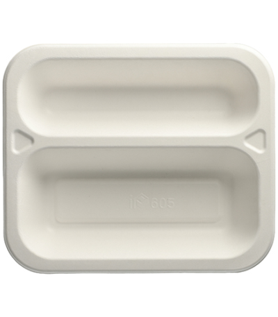 Product foto van 100 Menubakken topseal Suikerriet 2-vaks 975 ml 4