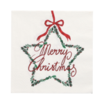 Product foto van 20 Servetten 3-laags 1/4 vouw 33 cm x 33 cm "Merry Christmas"