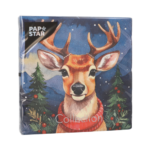 Product foto van 20 Servetten 3-laags 1/4 vouw 33 cm x 33 cm "Reindeer"