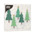 Product foto van 20 Servetten 3-laags 1/4 vouw 33 cm x 33 cm "Winter Trees"