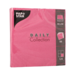 Product foto van 20 Servetten "DAILY Collection" 1/4 vouw 32 cm x 32 cm fuchsia