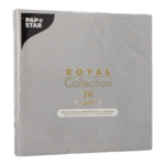 Product foto van 20 Servetten "ROYAL Collection" 1/4 vouw 40 cm x 40 cm steengrijs