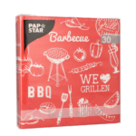 Product foto van 30 Servetten 3-laags 1/4 vouw 33 cm x 33 cm "BBQ Love"
