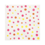 Product foto van 30 Servetten 3-laags 1/4 vouw 33 cm x 33 cm roze "Colourful Dots"