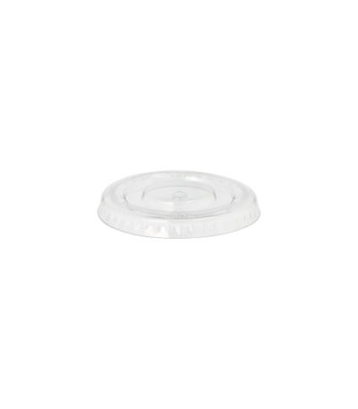 Product foto van 50 Deksels voor portiebekers PET rond Ø 6 cm