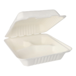 Product foto van 50 Menuboxen suikerriet "pure" 3-vaks 7