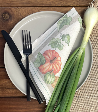 Product foto van 50 Servetten "ROYAL Collection" 1/4 vouw 40 cm x 40 cm "Pumpkin"