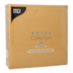 Product foto van 50 Servetten "ROYAL Collection" 1/4 vouw 40 cm x 40 cm mosterdgeel
