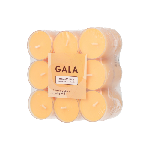 18 "GALA" Geurkaars Ø 38 mm · 24 mm oranje - Orange Juice in behuizing van polycarbonaat Product foto van 18 "GALA" Geurkaars Ø 38 mm · 24 mm oranje - Orange Juice in behuizing van polycarbonaat
