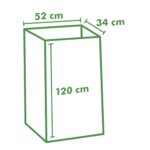 Product foto van 2 Vuilniszakken aus Papier "pure" 240 l 120 cm x 52 cm x 34 cm bruin