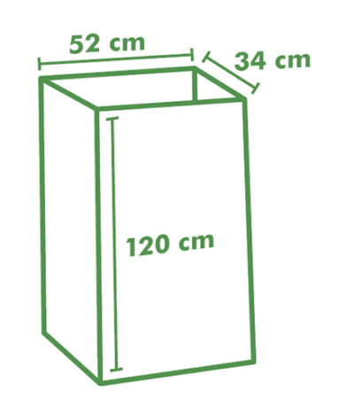 Product foto van 2 Vuilniszakken aus Papier "pure" 240 l 120 cm x 52 cm x 34 cm bruin