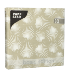 Product foto van 30 Servetten 3-laags 1/4 vouw 33 cm x 33 cm "White Leaves"