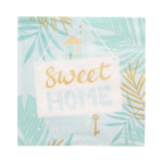 Product foto van 30 Servetten 3-laags 1/4 vouw 33 cm x 33 cm munt "Sweet Home"