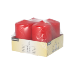 Product foto van 4 Stompkaarsen Ø 50 mm · 80 mm rood