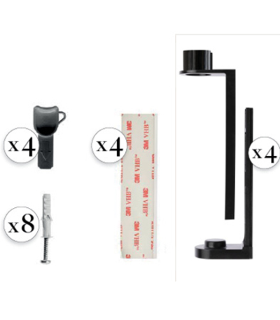 Product foto van 4 Wandhouder voor pompdispenser zwart