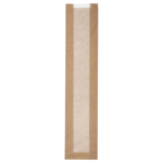 Product foto van 1000 Bakkerszakken met zijvouw met pergamijnvenster "pure" 57 cm x 12 cm x 5 cm bruin "Baguette"