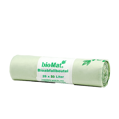 26 "bioMat" Compost zakken op zetmeelbasis 20 l 56 cm x 44 cm met handgreep Product foto van 26 "bioMat" Compost zakken op zetmeelbasis 20 l 56 cm x 44 cm met handgreep