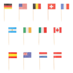 Product foto van 500 Decoprikkers 8 cm "Nations"
