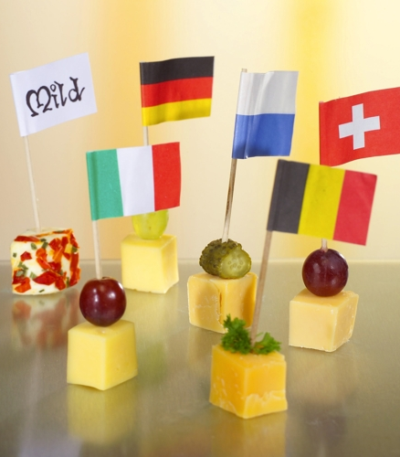 Product foto van 500 Decoprikkers 8 cm "Nations"