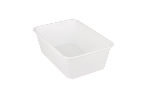 Product foto van Maaltijdbak PP 750ml Wit (geschikt voor deksel -2)