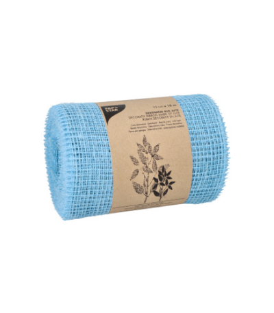 Product foto van Loper Jute 10 m x 15 cm lichtblauw