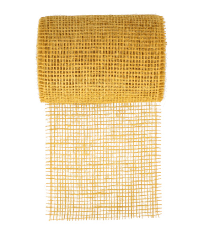 Product foto van Loper Jute 10 m x 15 cm mosterdgeel