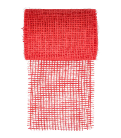 Product foto van Loper Jute 10 m x 15 cm rood