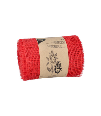 Product foto van Loper Jute 10 m x 15 cm rood