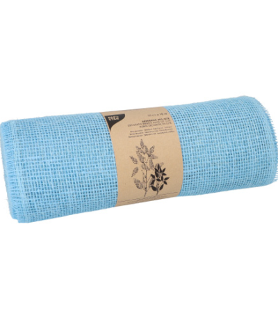 Product foto van Loper Jute 10 m x 30 cm lichtblauw